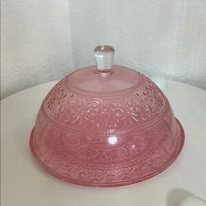 Pink Glass Dome Cover